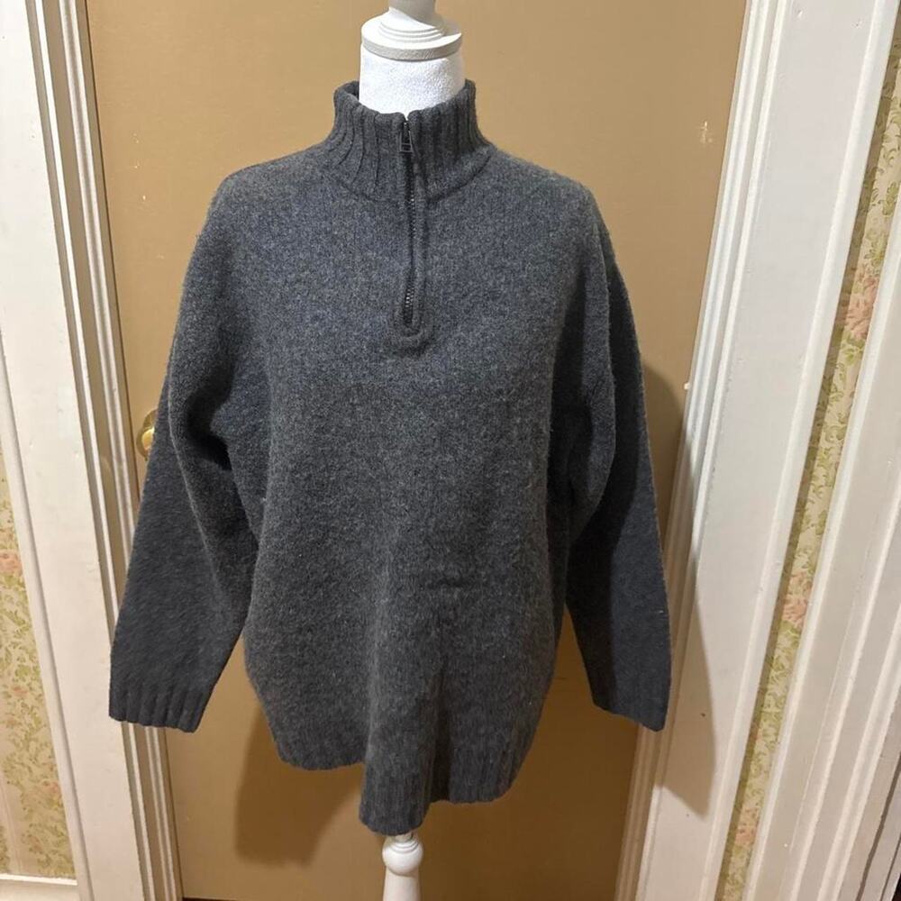 Gray quarter zip sweater